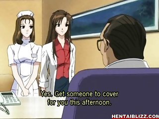 All tied up hentai nurse with a muzzle gets f
