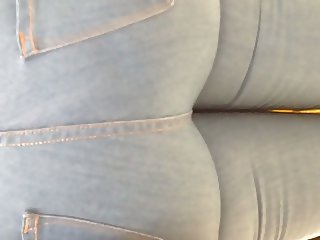 Fat booty Milf in tight blue jeans