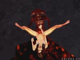 3D Model fucked by a daemon in hell