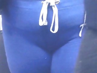 Latina Milf Cameltoe and booty in blue sweats