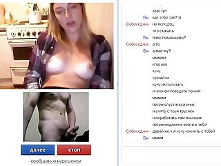 Videochat - Girl cums, her boobs and FACE