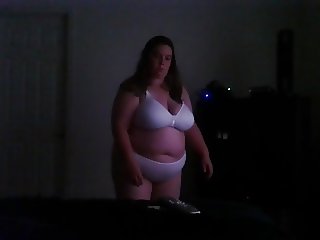Fat hairy slut wife in white panties 